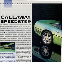 Side 1, Callaway Speedster  Sports Car Illustrated, May 1991